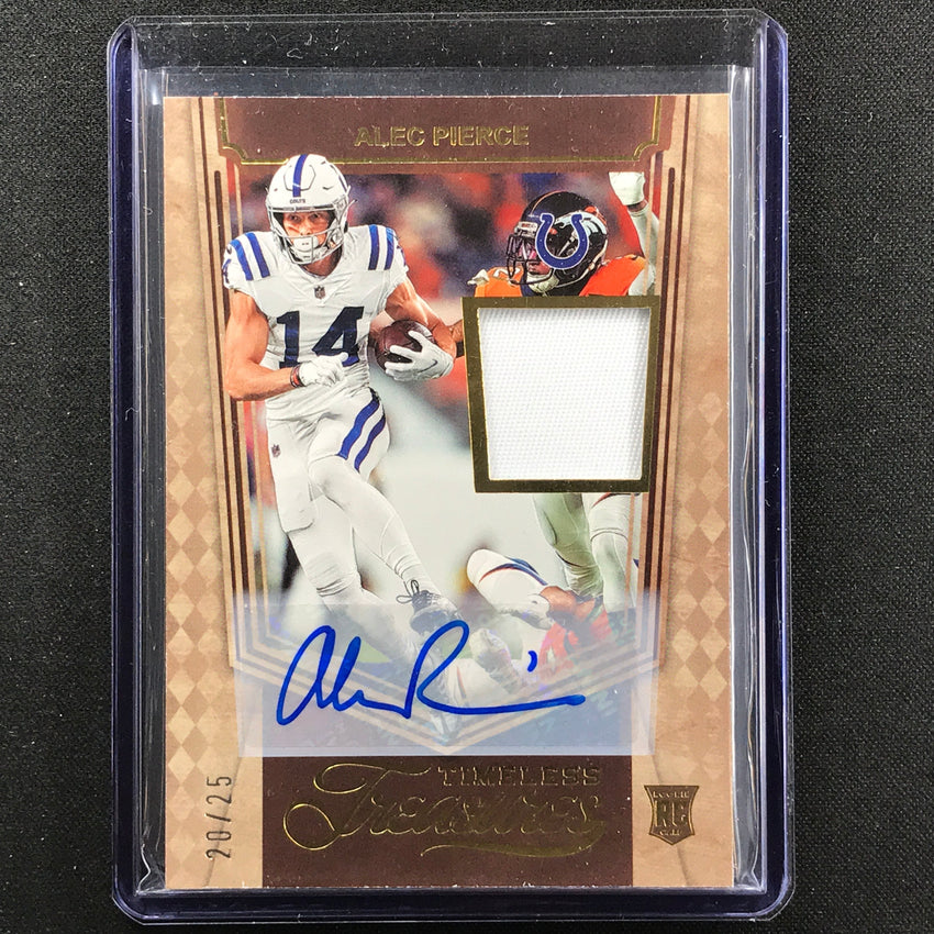 2022 Chronicles Alec Pierce Timeless Treasures Rookie Patch Auto 20/25