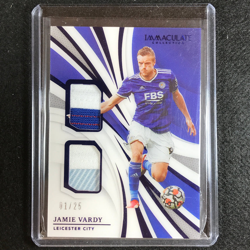 2021 Immaculate Jamie Vardy Dual Patches Relic Sapphire 1/25