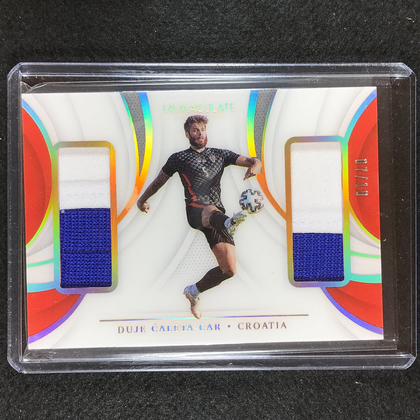 2021 Immaculate Duje Caleta-car Jumbo Dual Patches Holo Gold 7/10