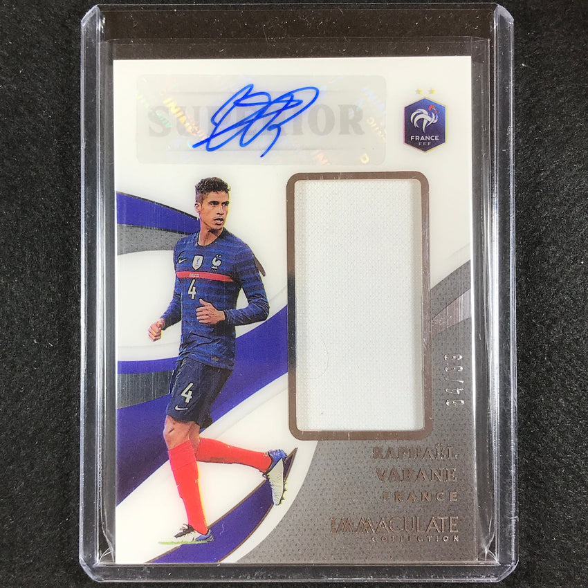 2021 Immaculate Raphael Varane Superior Swatch Signature Relic Auto Silver 84/99