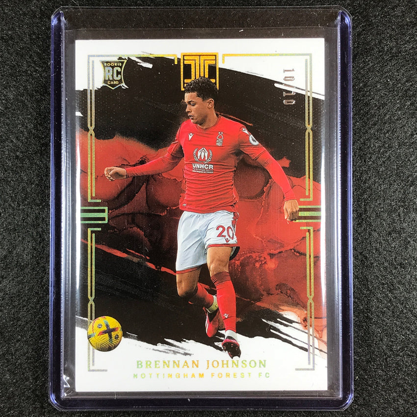2022-23 Impeccable Epl Brennan Johnson Rookie Base Holo Gold 10/10