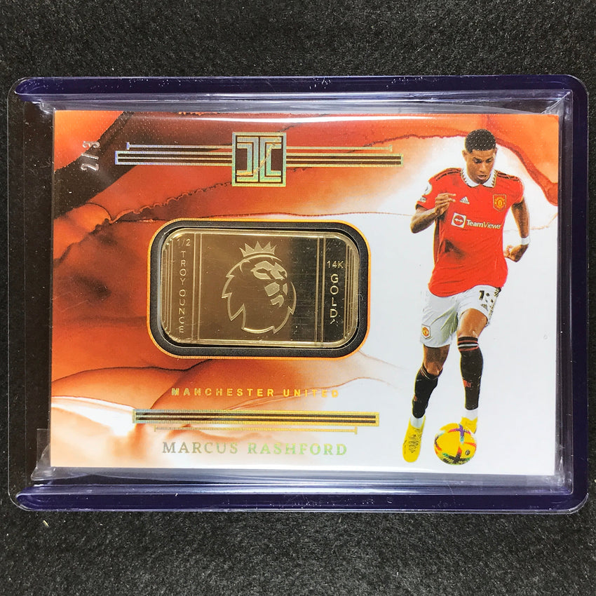2022-23 Impeccable Epl Marcus Rashford 1/2 Troy Ounce 14k Gold Metal Logo 2/3