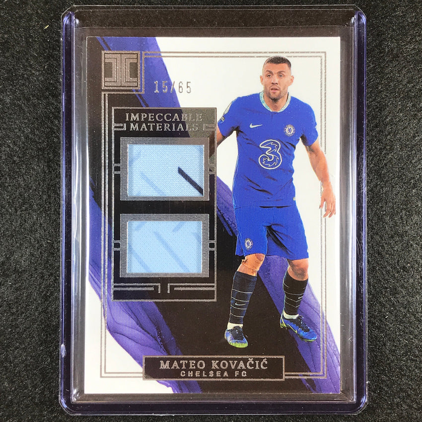 2022-23 Impeccable Epl Mateo Kovacic Dual Materials Jersey Relic Silver 15/65