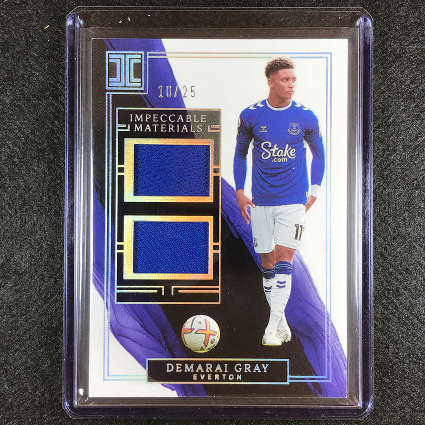 2022-23 Impeccable Epl Demarai Gray Dual Materials Jersey Relic Silver 10/25