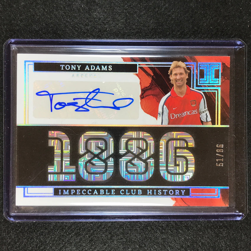 2022-23 Impeccable Epl Tony Adams Club History Auto 1886 Holo Infinite 51/86