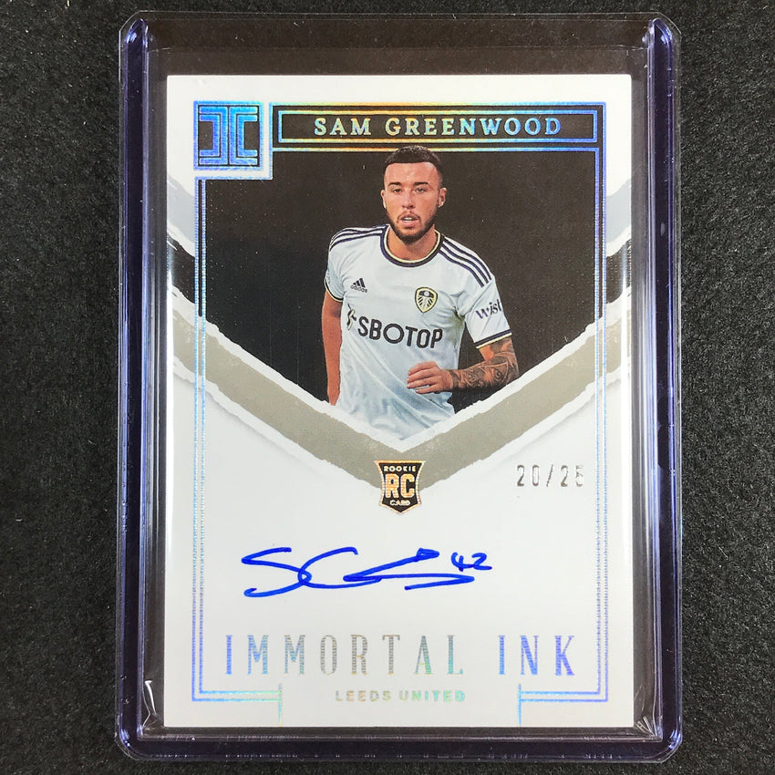 2022-23 Impeccable Epl Sam Greenwood Immortal Ink Rookie Auto Holo Silver 20/25