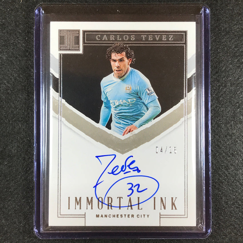 2022-23 Impeccable Epl Carlos Tevez Immortal Ink Auto Silver 4/15