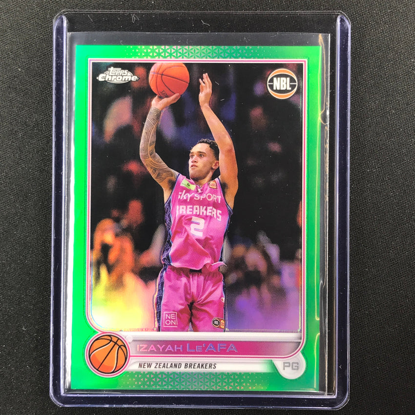 2022-23 Topps Chrome Nbl Izayah Leafa Green /99 No 56