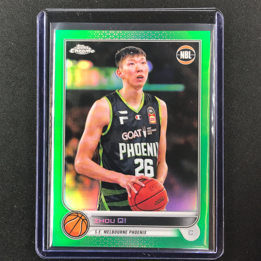 2022-23 Topps Chrome Nbl Zhou Qi Green /99 No 77