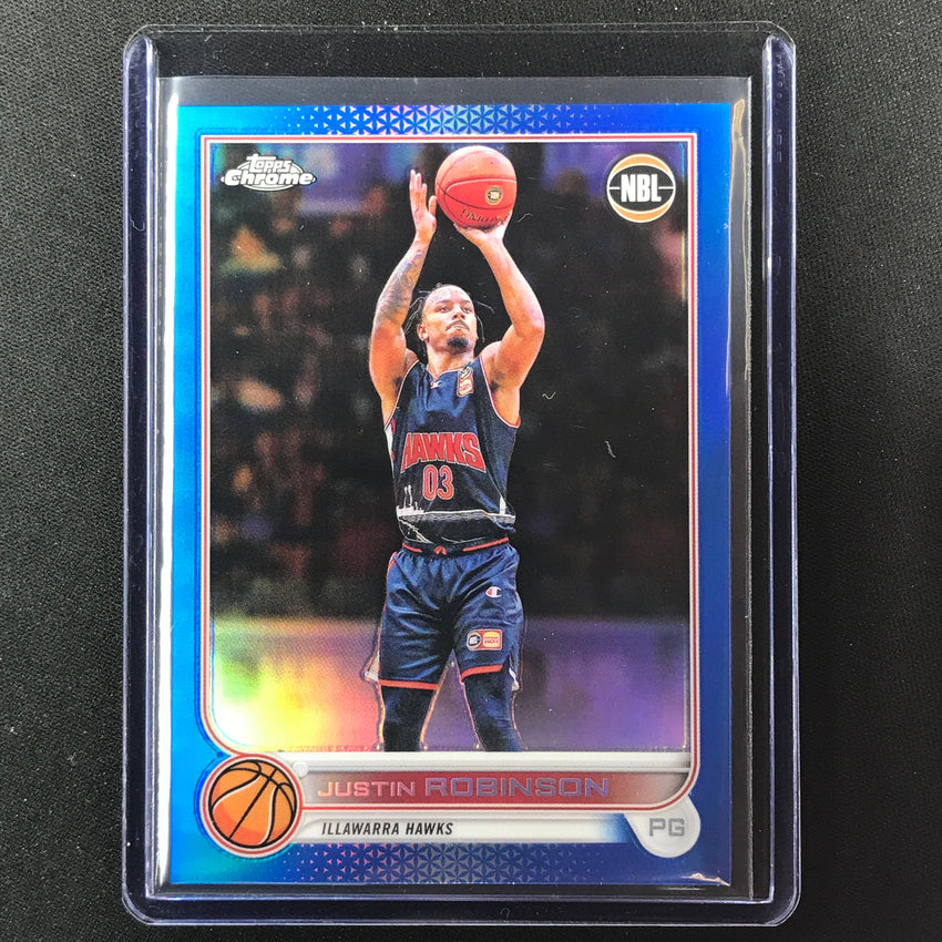 2022-23 Topps Chrome Nbl Justin Robinson Blue /75 No 39