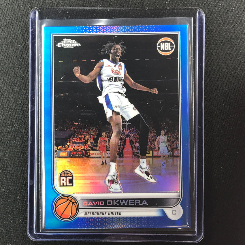 2022-23 Topps Chrome Nbl David Okwera Rookie Blue /75 No 49