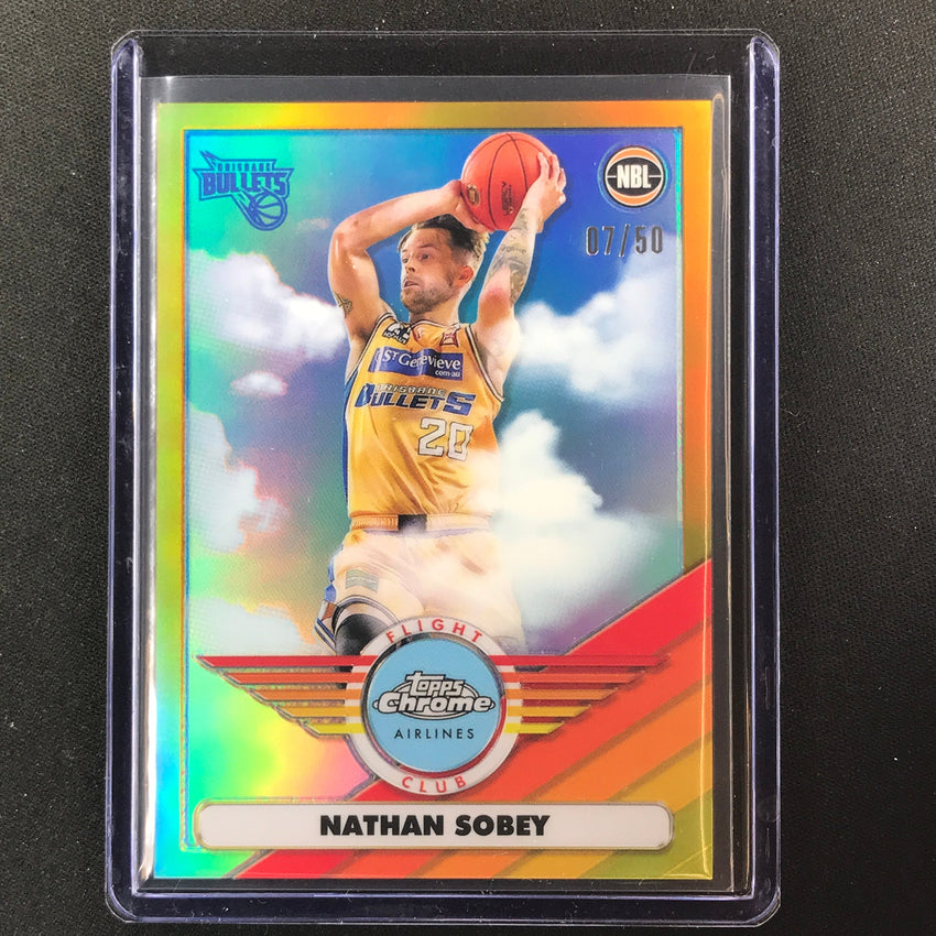 2022-23 Topps Chrome Nbl Nathan Sobey Flight Club Gold 7/50