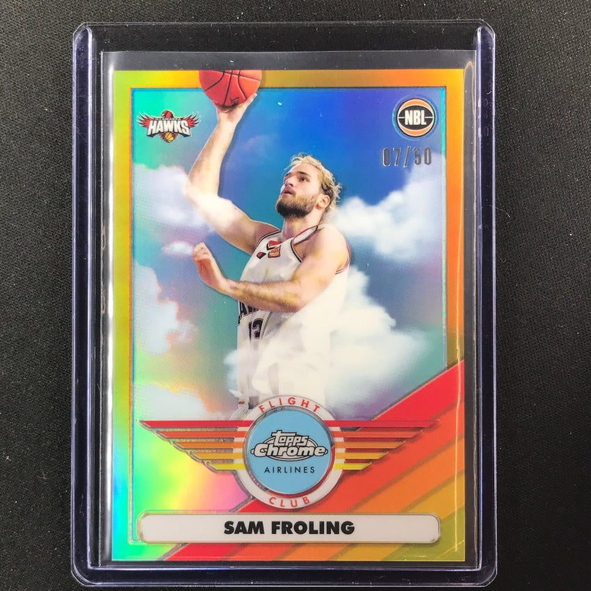2022-23 Topps Chrome Nbl Sam Froling Flight Club Gold 7/50
