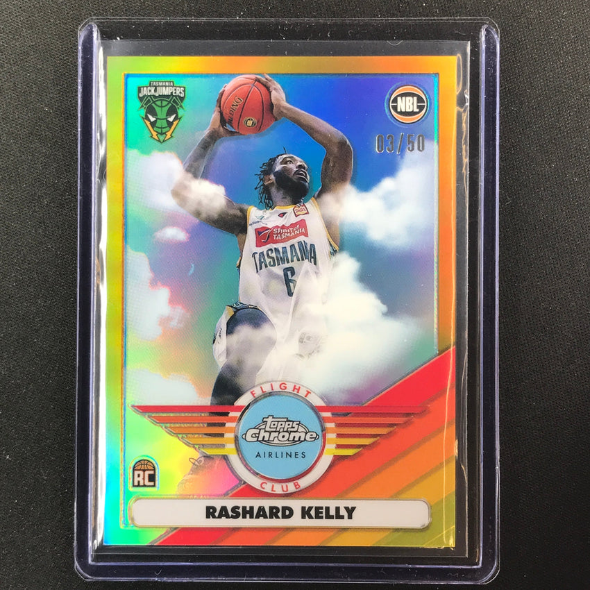 2022-23 Topps Chrome Nbl Rashard Kelly Flight Club Rookie Gold 3/50