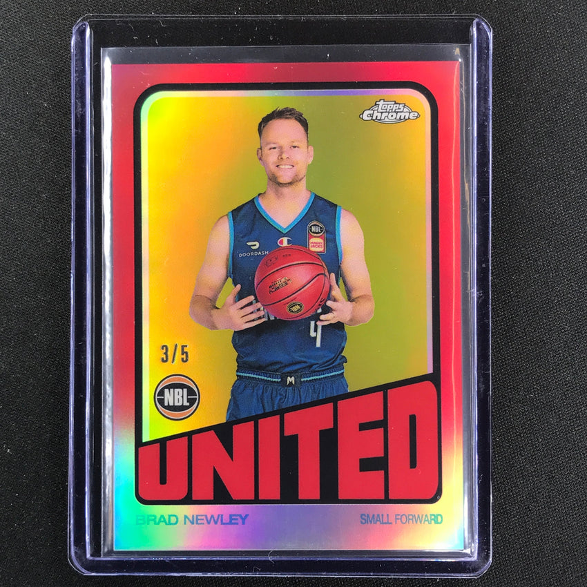 2022-23 Topps Chrome Nbl Brad Newley 1972 Topps Retro Red 3/5