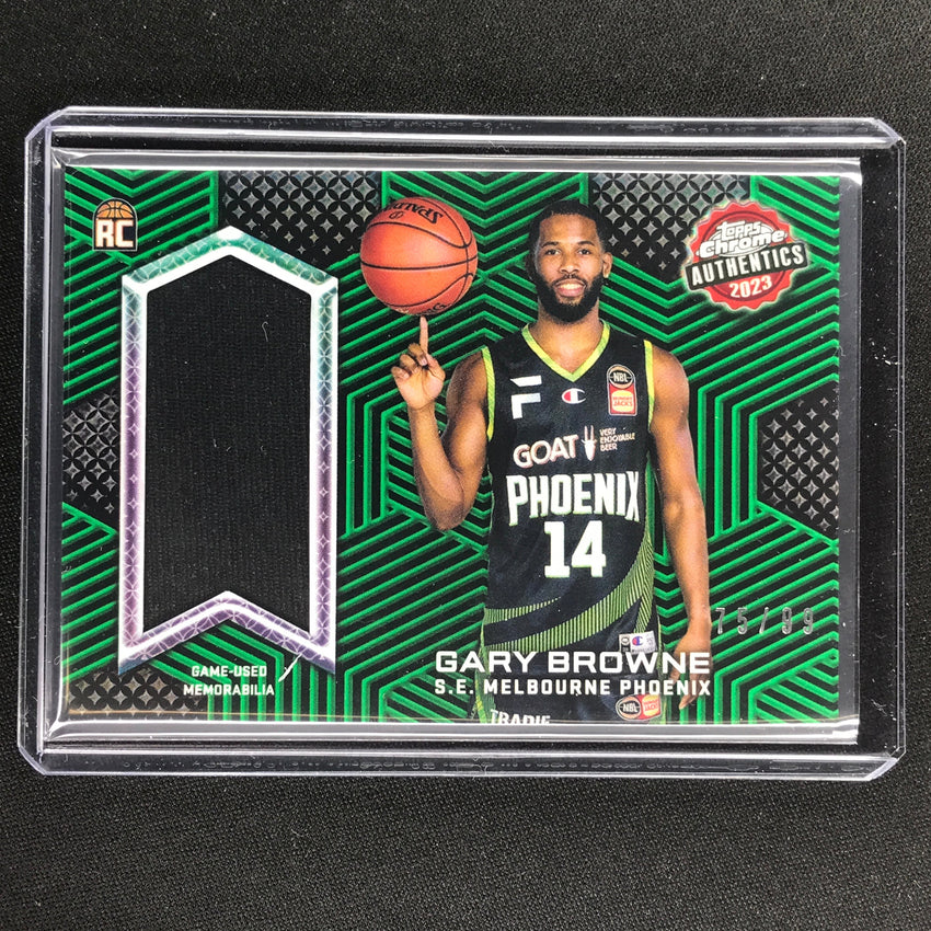 2022-23 Topps Chrome Nbl Gary Browne Authentics Relics Rookie Jersey Green 75/99
