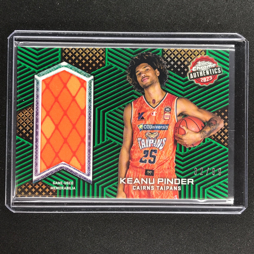 2022-23 Topps Chrome Nbl Keanu Pinder Authentics Relics Jersey Green 32/99