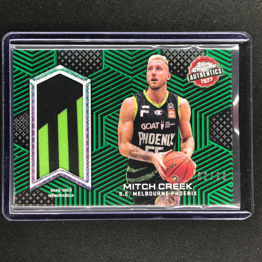 2022-23 Topps Chrome Nbl Mitch Creek Authentics Relics Jersey Green 32/99