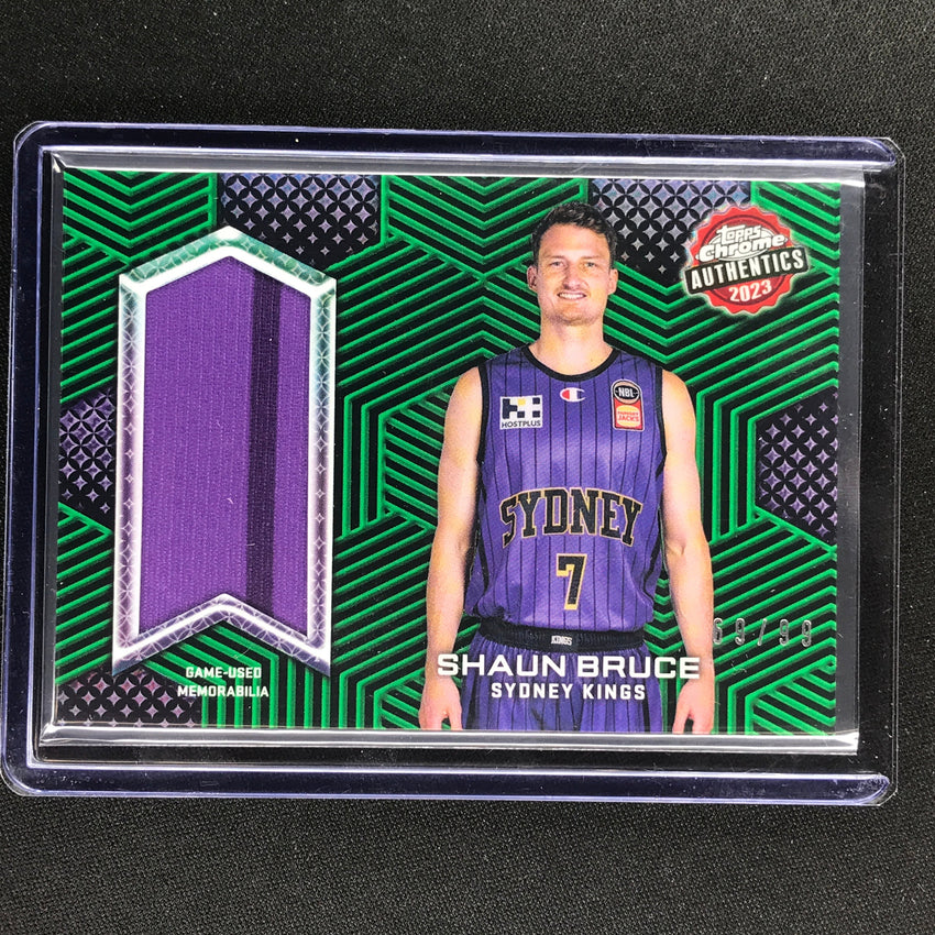 2022-23 Topps Chrome Nbl Shaun Bruce Authentics Relics Jersey Green 69/99