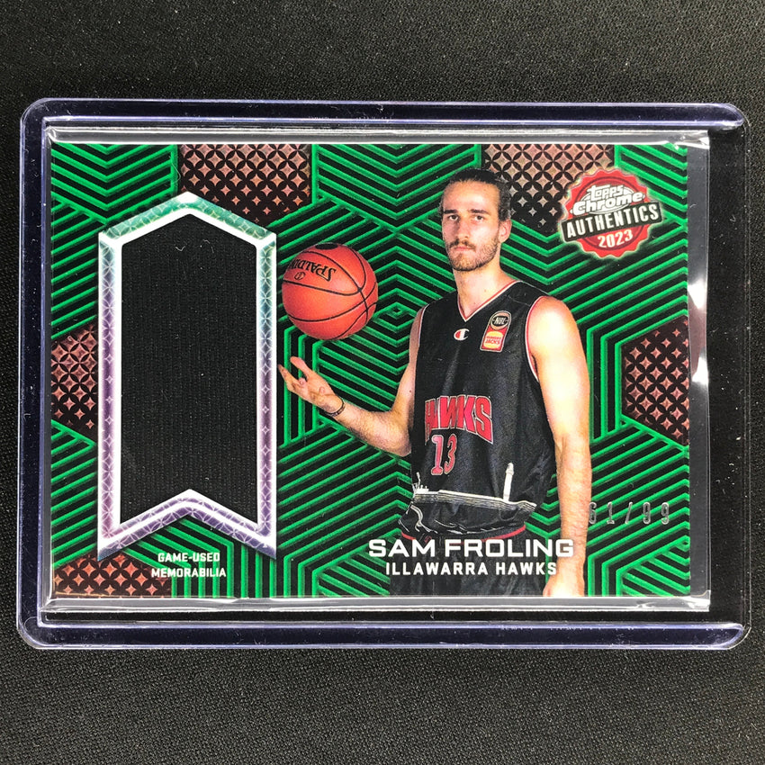 2022-23 Topps Chrome Nbl Sam Froling Authentics Relics Jersey Green 61/99
