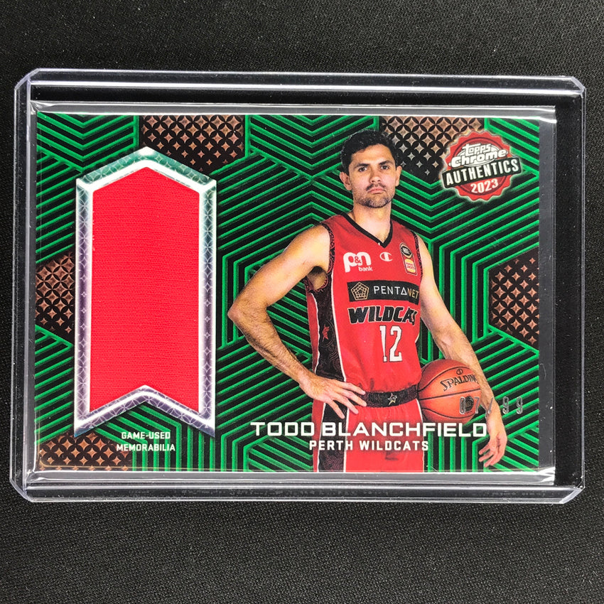 2022-23 Topps Chrome Nbl Todd Blanchfield Authentics Relics Jersey Green 7/99