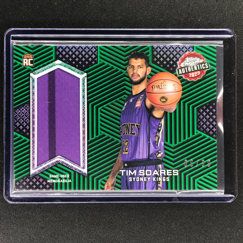 2022-23 Topps Chrome Nbl Tim Soares Authentics Relics Rookie Jersey Green 66/99