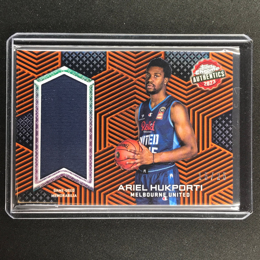 2022-23 Topps Chrome Nbl Ariel Hukporti Authentic Relics Jersey Orange 15/25