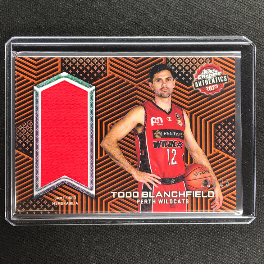 2022-23 Topps Chrome Nbl Todd Blanchfield Authentic Relics Jersey Orange 22/25