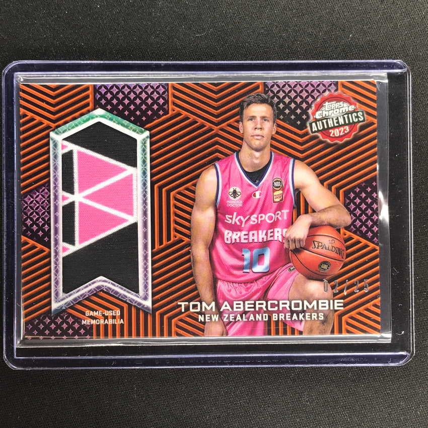 2022-23 Topps Chrome Nbl Tom Abercrombie Authentic Relics Jersey Orange 2/25