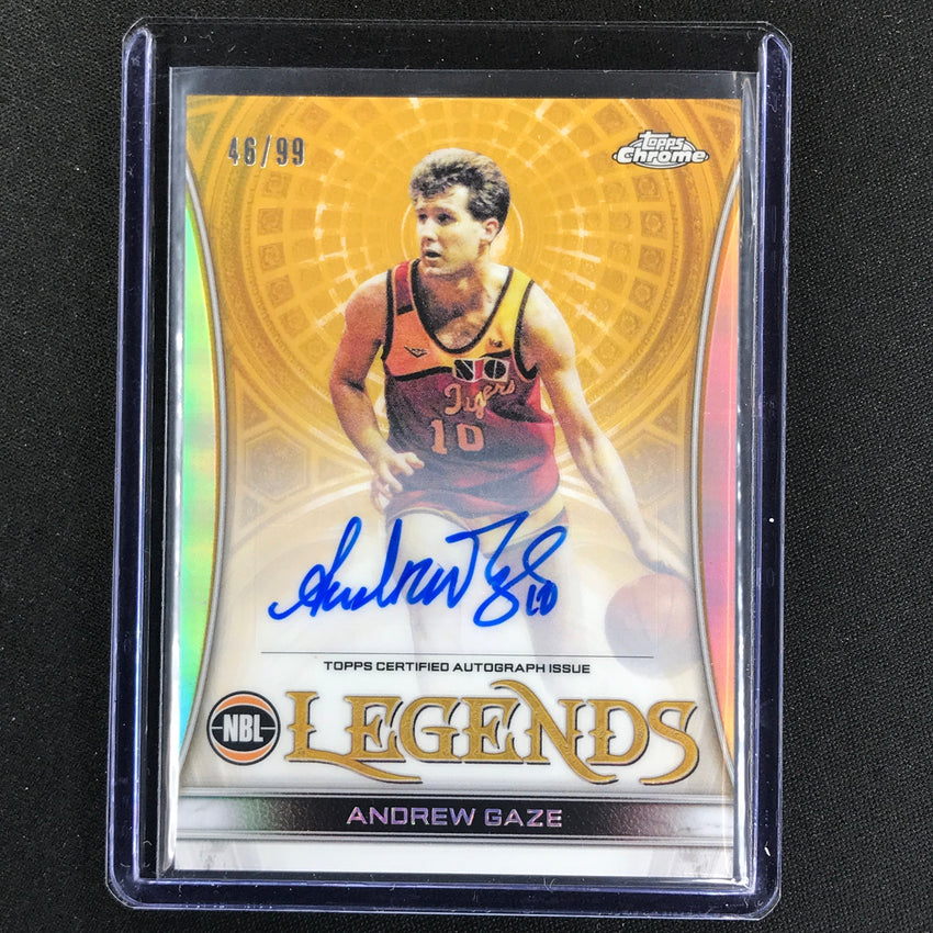 2022-23 Topps Chrome Nbl Andrew Gaze Nbl Legends Auto Refractor 46/99