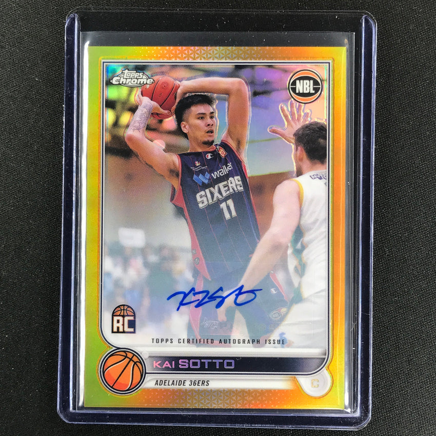2022-23 Topps Chrome Nbl Kai Sotto Autographs Rookie Auto Gold 42/50
