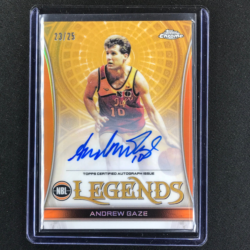 2022-23 Topps Chrome Nbl Andrew Gaze Nbl Legends Auto Orange 23/25