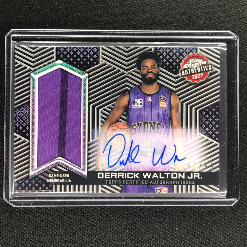 2022-23 Topps Chrome Nbl Derrick Walton Jr. Authentics Relics Jersey Auto 52/99