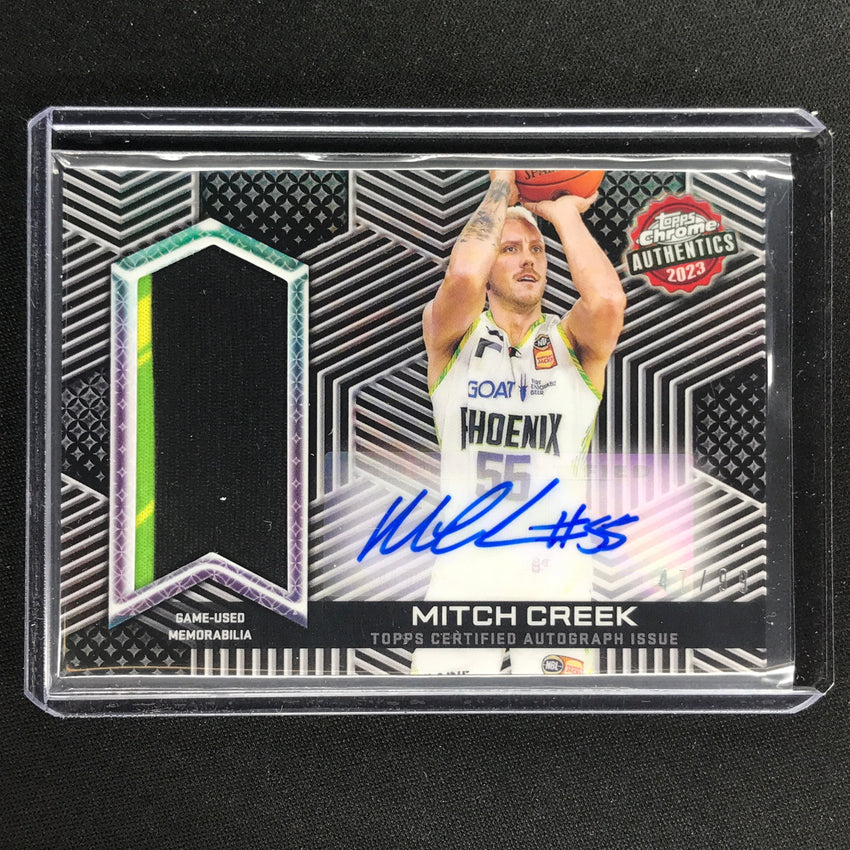 2022-23 Topps Chrome Nbl Mitch Creek Authentics Relics Jersey Auto 47/99