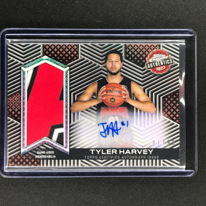 2022-23 Topps Chrome Nbl Tyler Harvey Authentics Relics Jersey Auto 1/99