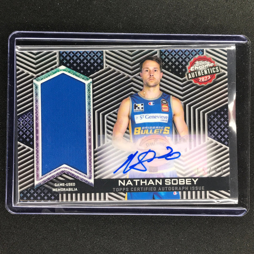 2022-23 Topps Chrome Nbl Nathan Sobbey Authentics Relics Jersey Auto 15/99