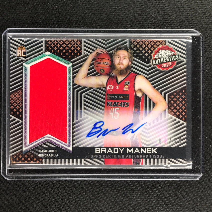 2022-23 Topps Chrome Nbl Brady Manek Authentics Relics Rookie Jersey Auto 3/99