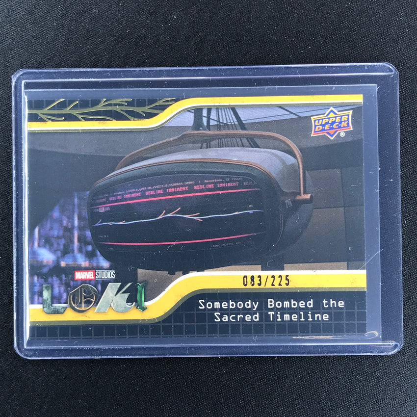 2023 Loki Season 1 SOMEBODY BOMBED THE SACRED TIMELINE Base Yellow /225 #26