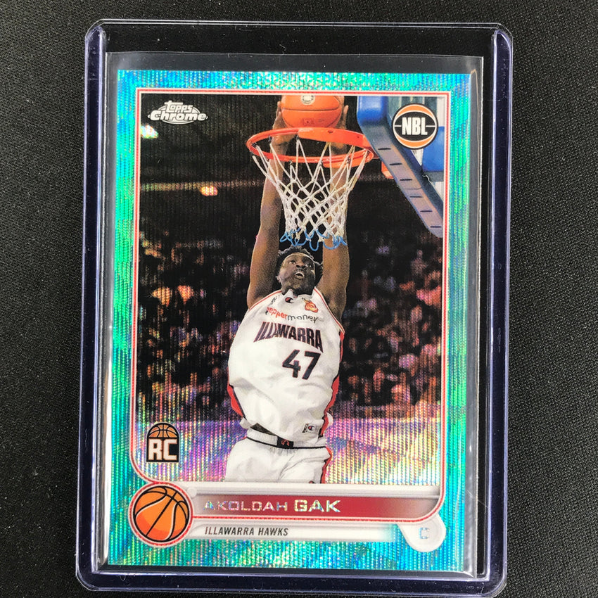 2022-23 Topps Chrome Nbl Akoldah Gak Rookie Aqua Wave /199 No 33