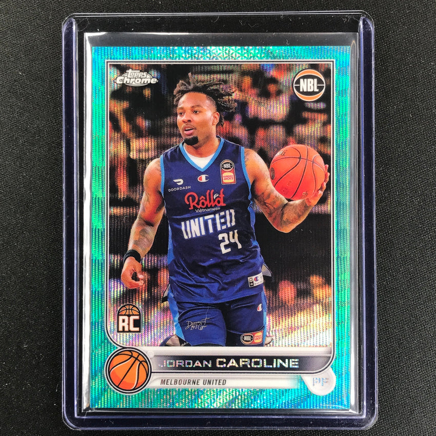 2022-23 Topps Chrome NBL JORDAN CAROLINE Rookie Aqua Wave /199 #42
