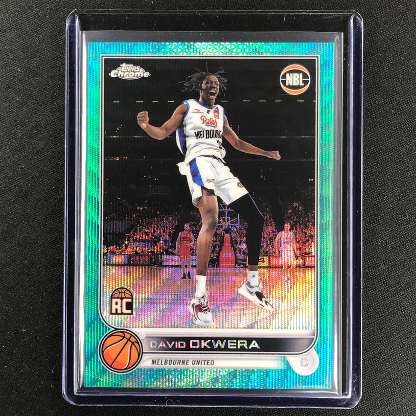 2022-23 Topps Chrome NBL DAVID OKWERA Rookie Aqua Wave /199 #49