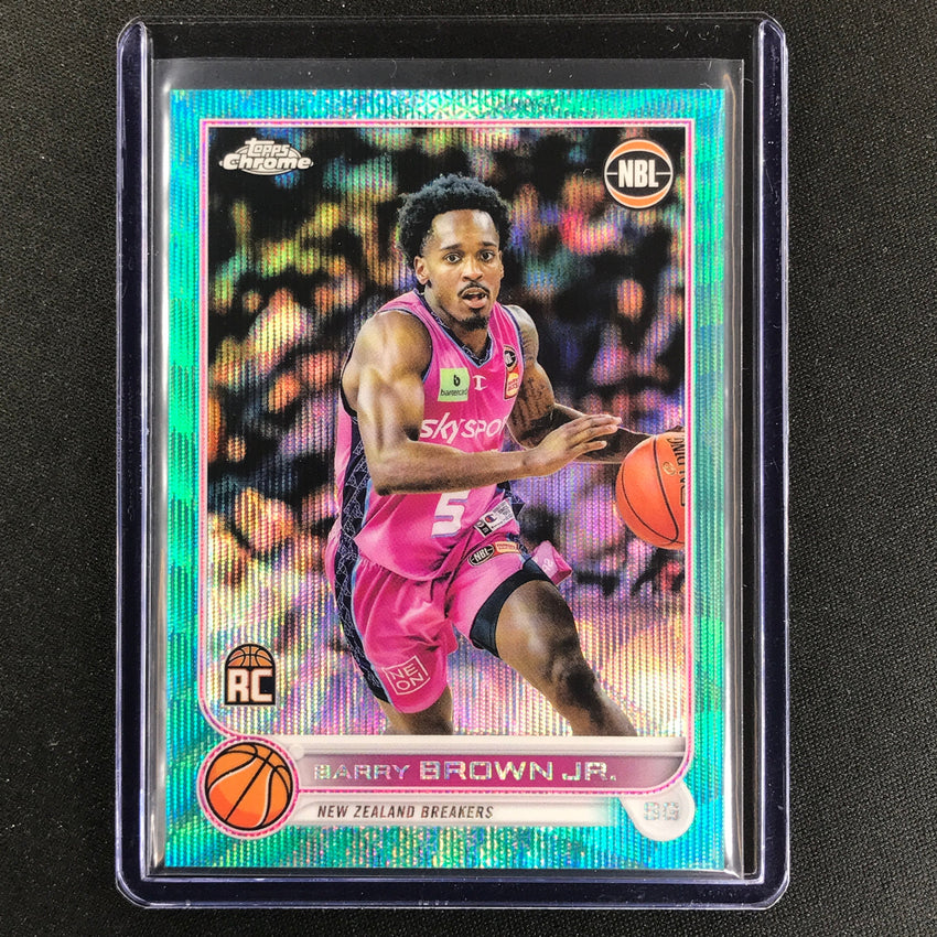 2022-23 Topps Chrome Nbl Barry Brown Jr. Rookie Aqua Wave /199 No 55