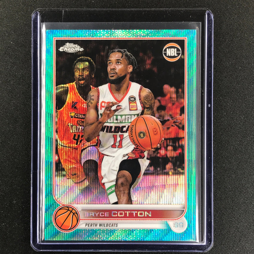 2022-23 Topps Chrome Nbl Bryce Cotton Aqua Wave /199 No 61