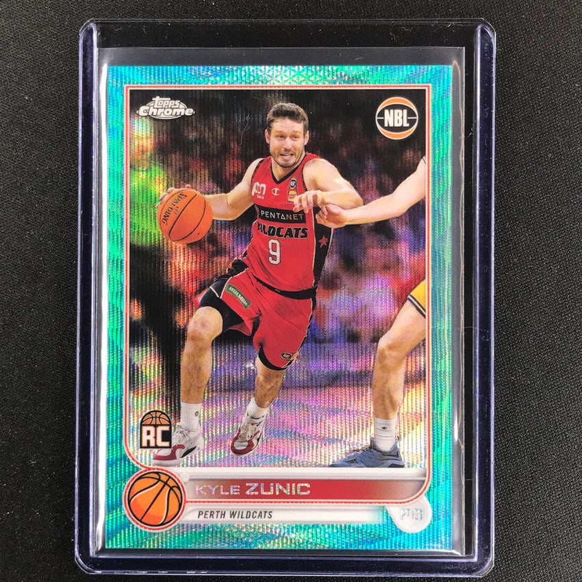 2022-23 Topps Chrome Nbl Kyle Zunic Rookie Aqua Wave /199 No 65