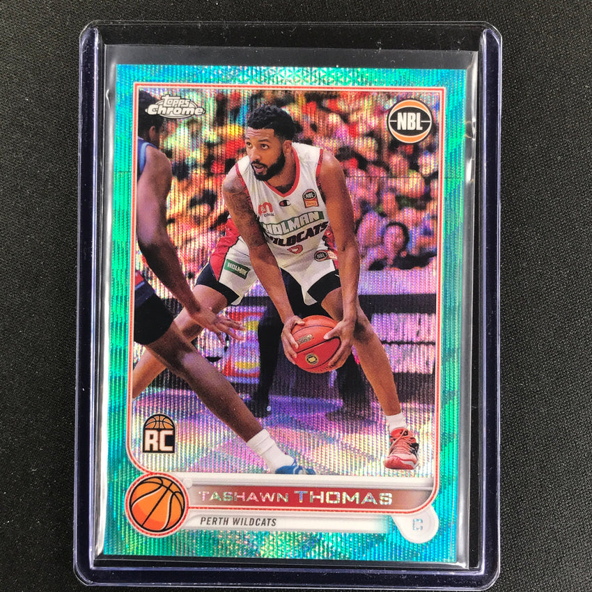 2022-23 Topps Chrome Nbl Tashawn Thomas Rookie Aqua Wave /199 No 66