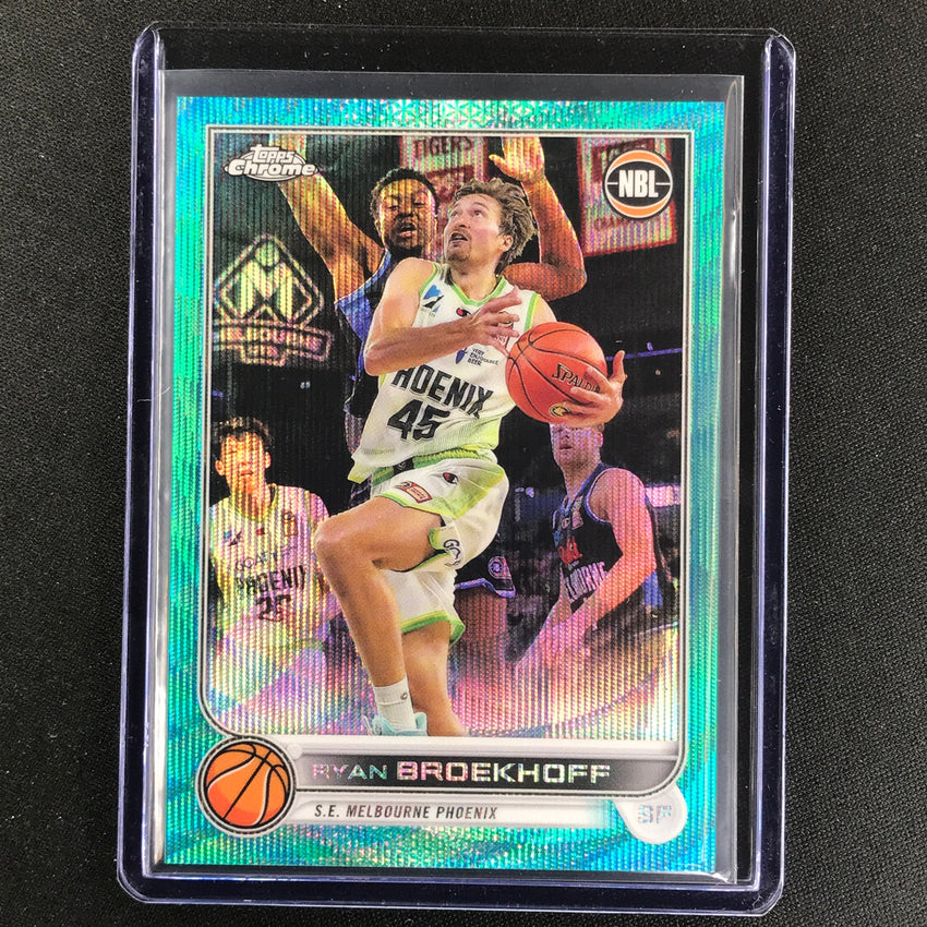2022-23 Topps Chrome Nbl Ryan Broekhoff Aqua Wave /199 No 72