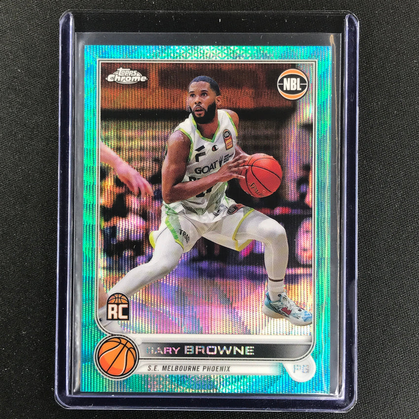 2022-23 Topps Chrome Nbl Gary Browne Rookie Aqua Wave /199 No 73