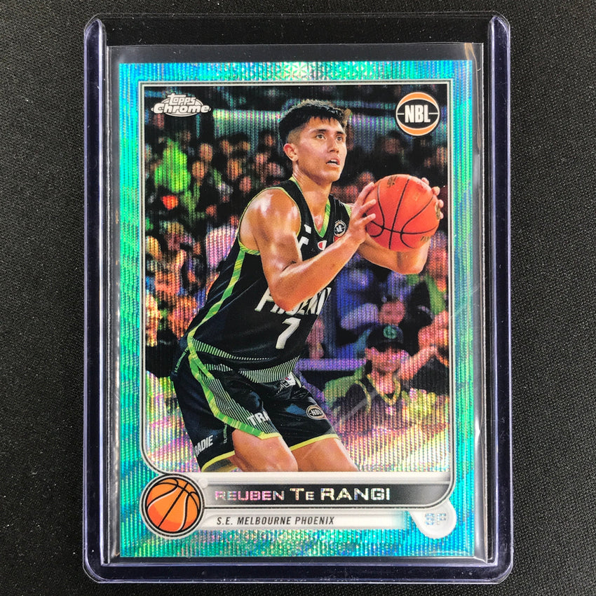 2022-23 Topps Chrome Nbl Reuben Te Rangi Aqua Wave /199 No 78