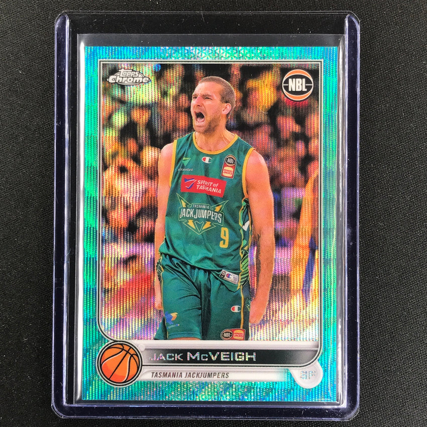 2022-23 Topps Chrome Nbl Jack Mcveigh Aqua Wave /199 No 97