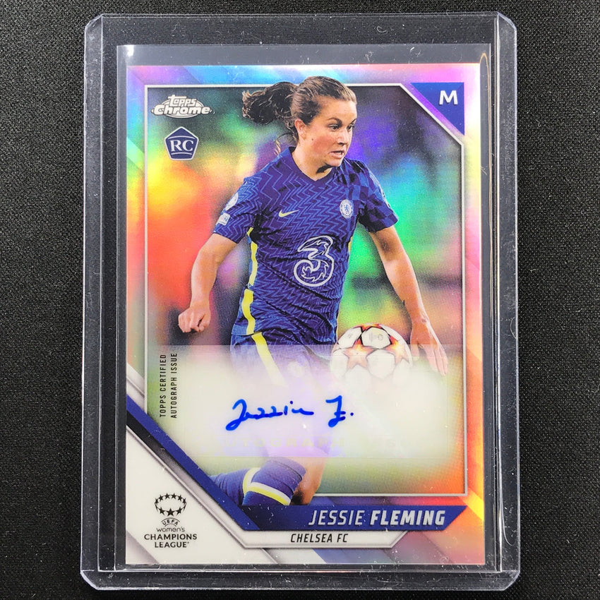 2021-22 Topps Chrome Uefa Ucl Womens Jessie Fleming Refractor Rookie Auto No Jf